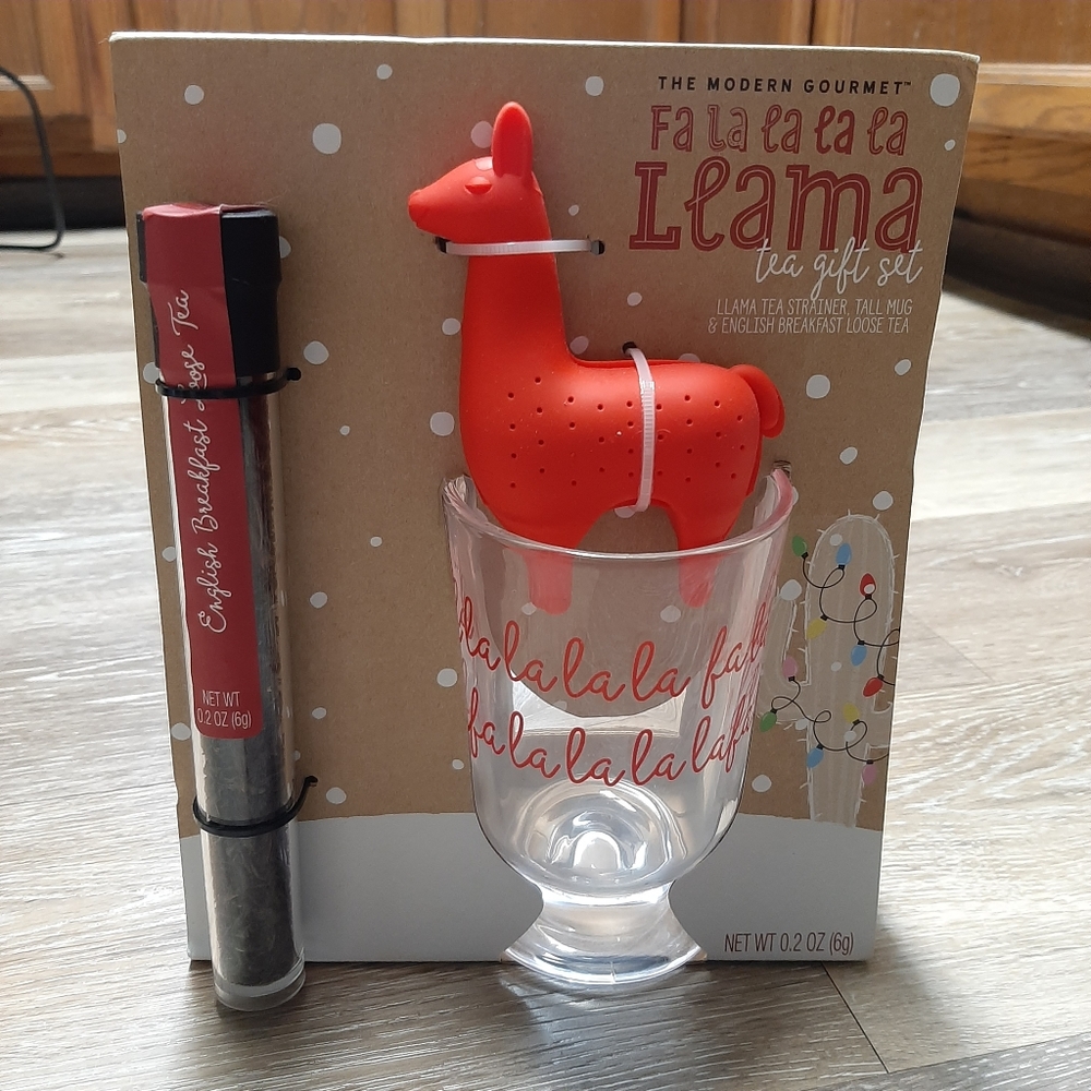 Llama Tea Infuser Gift Set 3pc NWT Festive Funny
